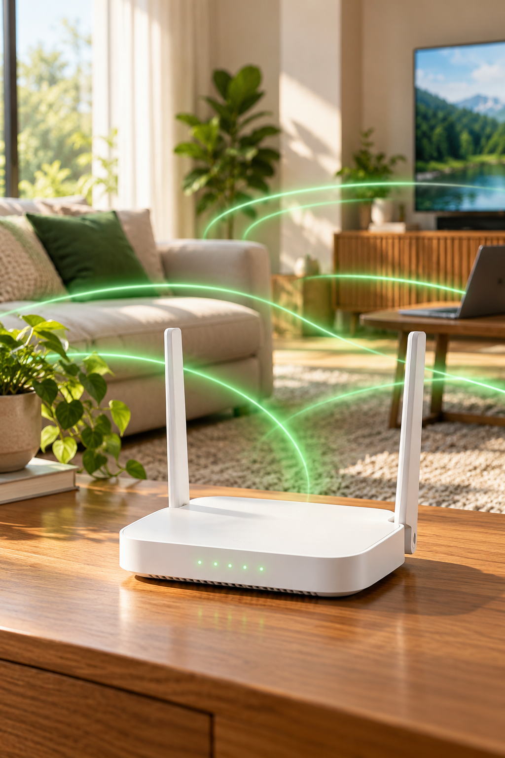 Roteador Wi-Fi distribuindo sinal pela residência
